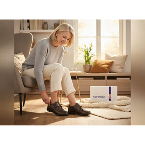 SOFTMODE ELMA Velcro Strap Comfort Shoes, BORDEAUX, Size 39 (8.5)